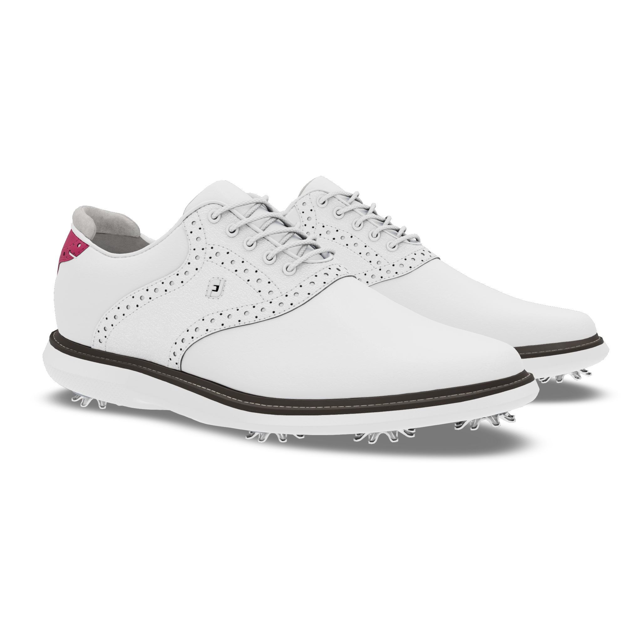 White / White Gator Print / Fuchsia